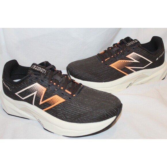 NEW BALANCE MEN\'S FUEL CELL PROPEL V5 BLACK ORANGE WHITE SNEAKERS NIB 8.5